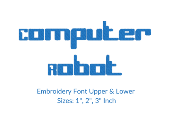 Computer Robot Font Embroidery Design Review for Etsy Sellers