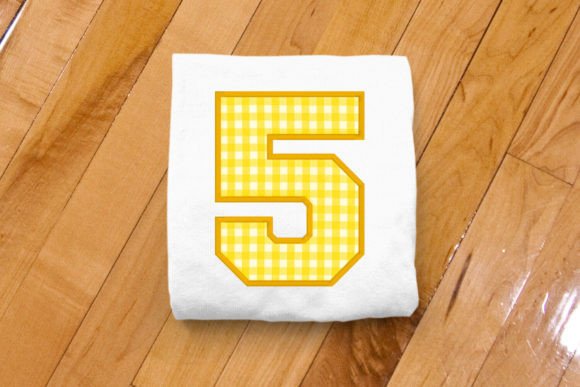 Varsity Number 5 Applique Embroidery: A Seasonal Standout for School & Sports Lovers